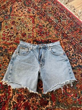 Calvin Klein Light Blue Frayed Denim Shorts
